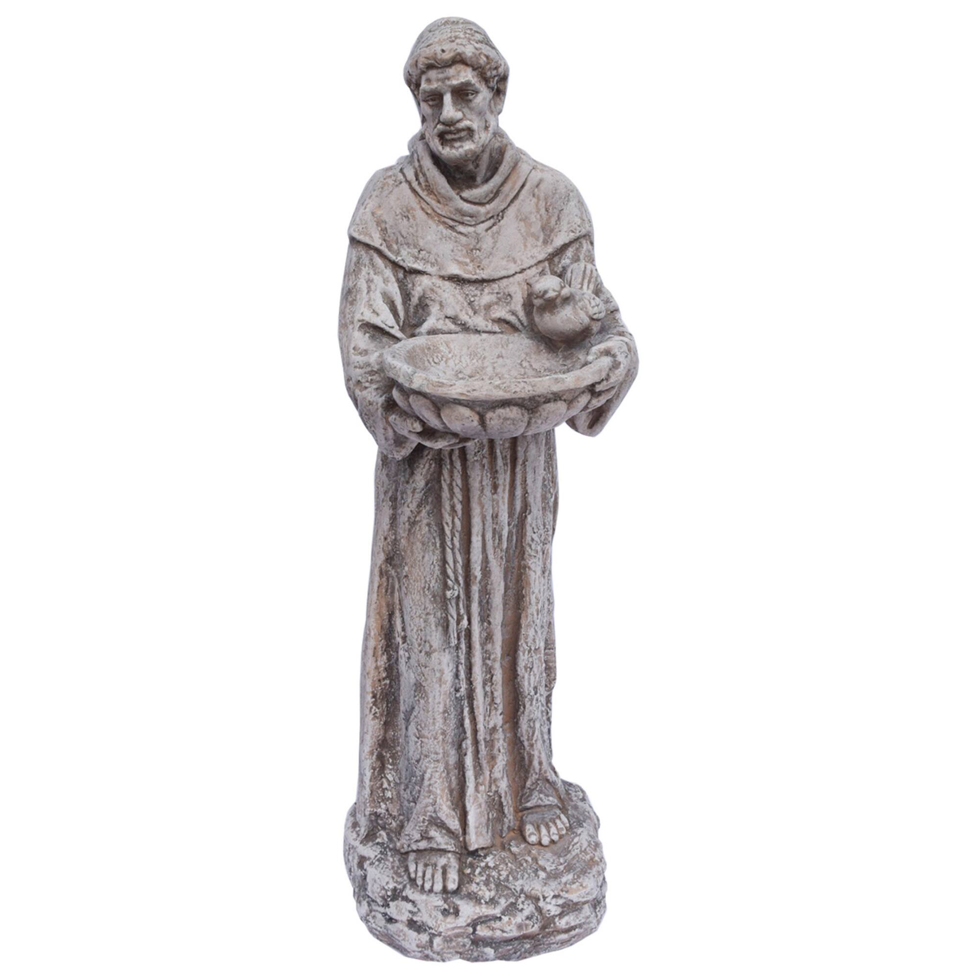 Santa's Workshop 44" Cold Cast St. Francis Birdbath
